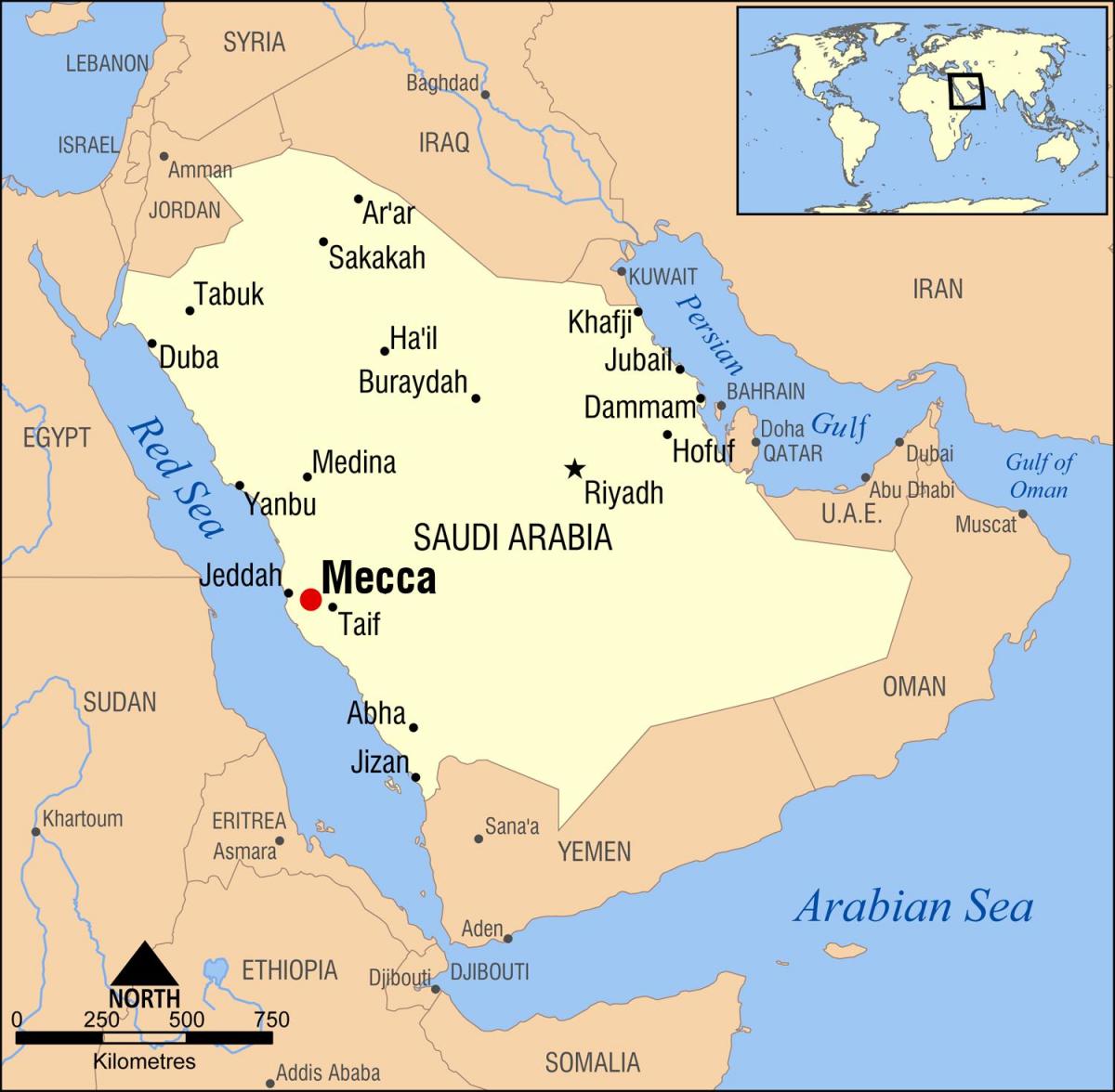 mappa di hijra strada Makkah