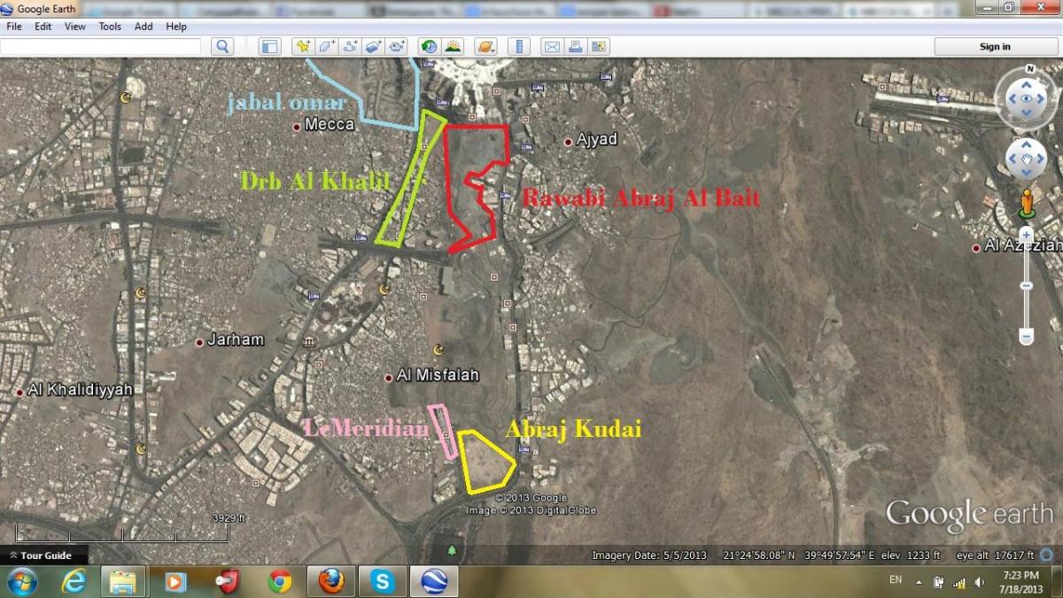 mappa di kudai parcheggio Makkah 