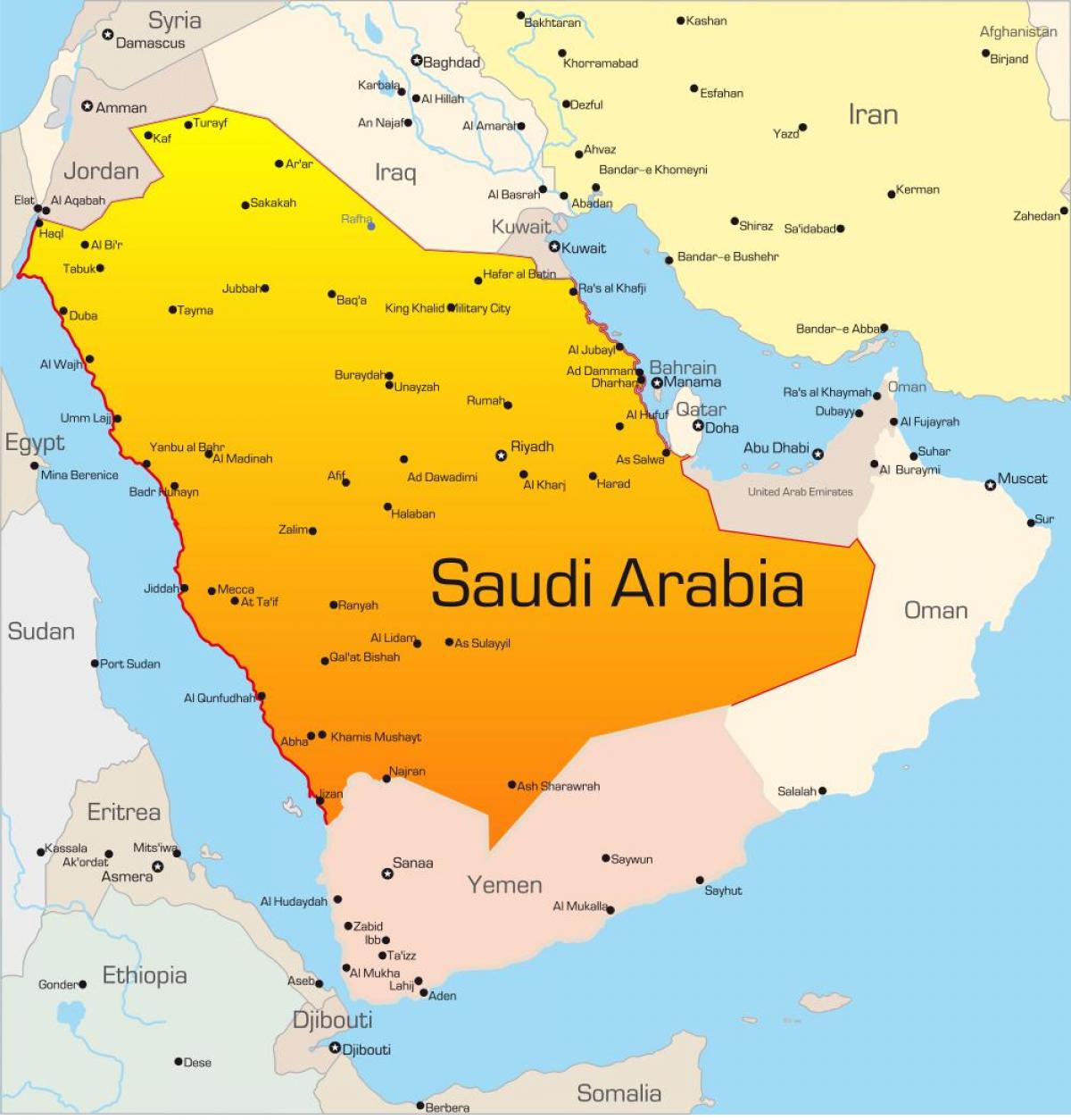 Mecca, arabia saudita mappa
