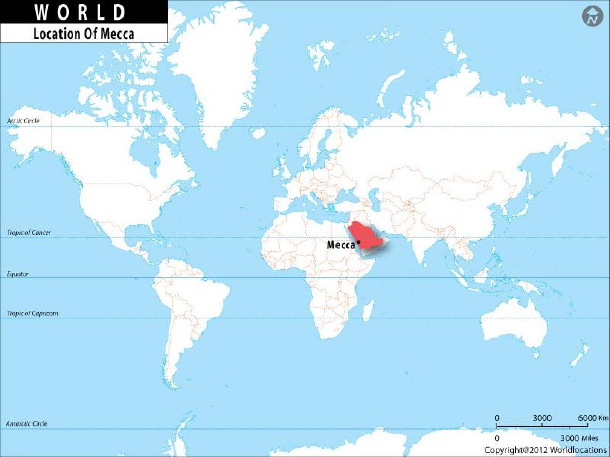 La mecca mappa del mondo
