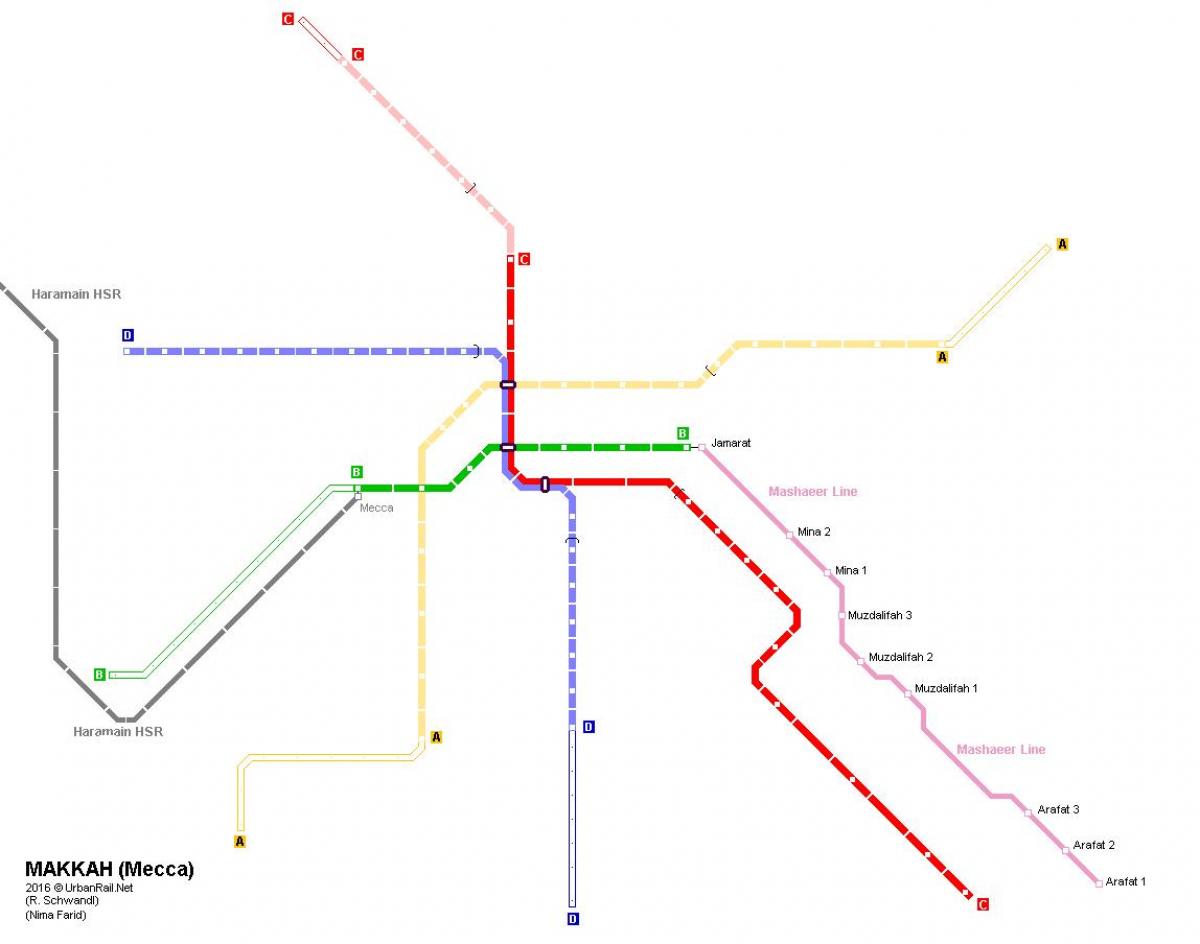 mappa di la Mecca della metropolitana 