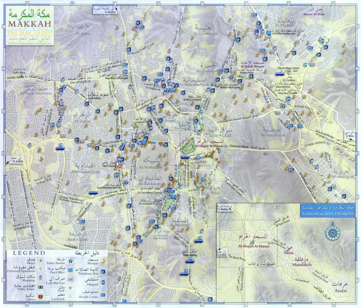  mappa di la Mecca ziyarat luoghi